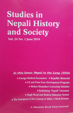 Studies in Nepali History and Society (SINHAS): Vol.24 No.1 June 2019 